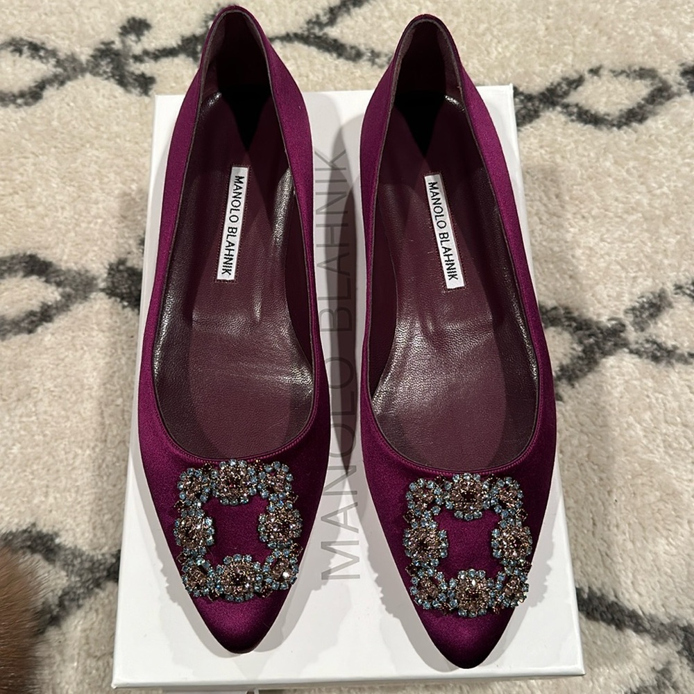 Purple satin Manolo Blahnik Hangisiflatt